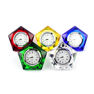 Cheap Mini Glass Travelling Portable Clock Cute Crystal Star Diamond Desk Clock for Gifts