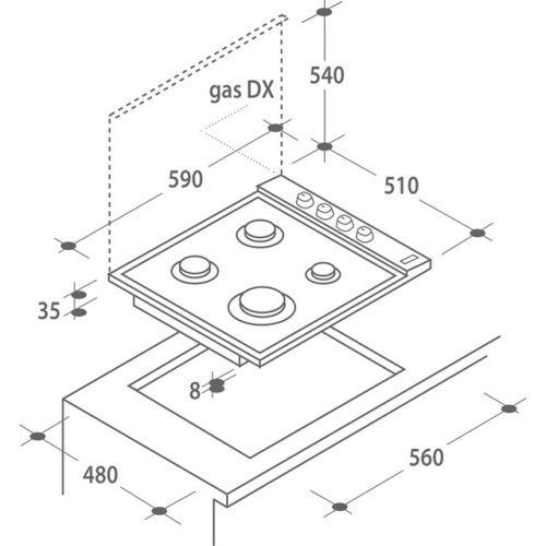 Gas Candy Steel Cooktop 4 Burner