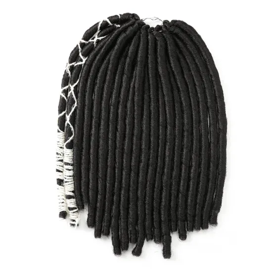 Goddess Faux Locs Crochet Hair Synthetic Wave Ombre Braiding Hair Extensions Handmade Hair