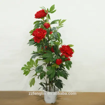 Red Beautiful artificial flower peony cheap Silk Peony Supplier