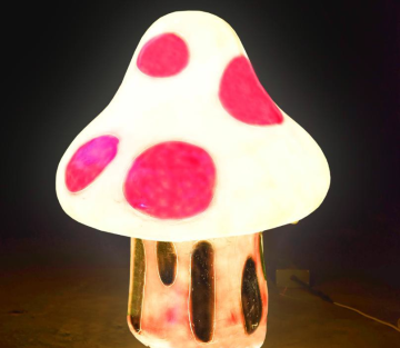 Simulierte leuchtende Pilz-D-Lichter