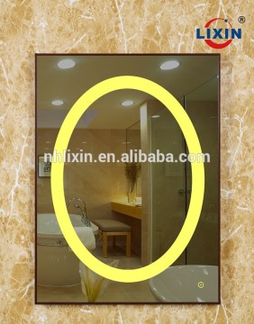 Lixin customized bedroom bathroom frame lighted mirror,light up mirror with compertitive
