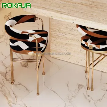 Elegant Metal High Chairs with Floral Fabric for Bars and Restaurants