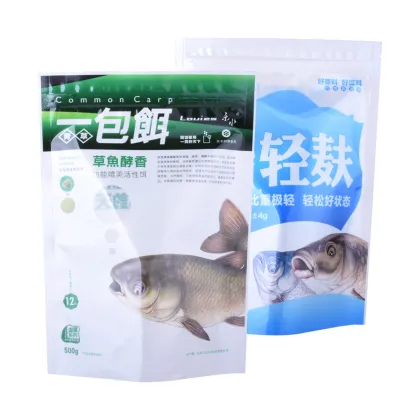 Plastic fishing flat bag for bait feed