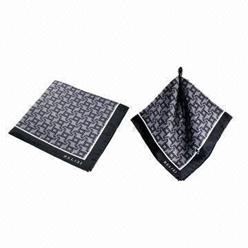 Small hanky with printing, customized logos and designs are accepted