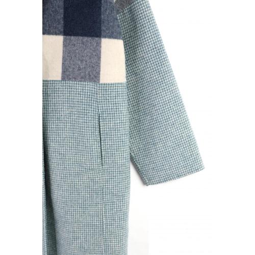 Irregular Plaid Woolen Coat