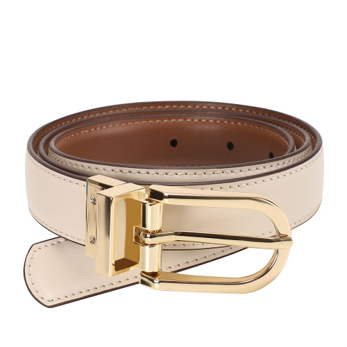 Double sided Rotating Buckle Genuine Leather Belt