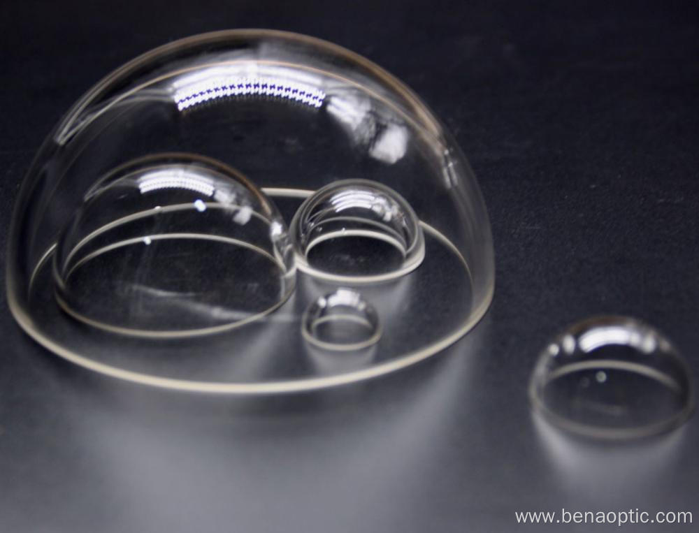 Optical quality glass domes