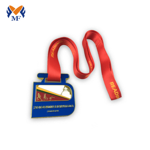 Red Medal Ribbon Colour Race Run Medal