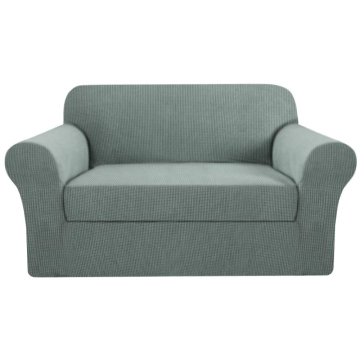 2 Piece Upgraded Thicker Jacquard Fabric Loveseat Cover