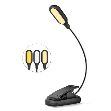 LOHAS LED 1W Lampu Buku Fleksibel - 5 Pilihan Warna, 4 Tahap Kecerahan, USB CLIP -ON LIGHT CLIP -ON