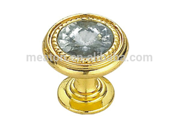 Fancy design gold plated crystal knob for dresser