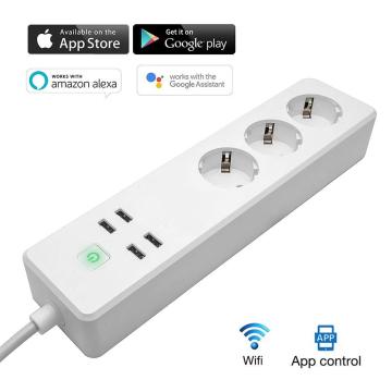 AB Tak Güç şeridi 3AC Çıkışları Elektrik Priz 4USB Akıllı Güç Şarj Limanlar Uzatma Soket Şerit