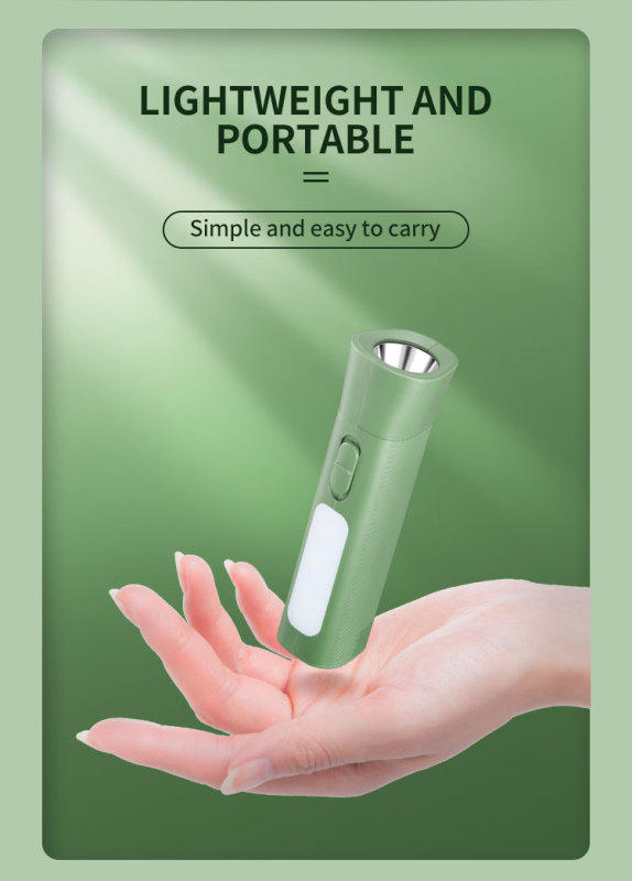 USB Rechargeable Mini Flashlight With Emergency Side Light