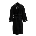 luxury custom black cotton terry towel robe bathrobe