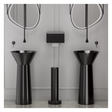 Hongdec Badezimmer Gefäßspüle - 304 Edelstahl Schwarz handgefertigtes Waschbecken