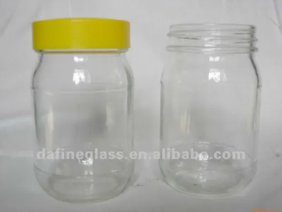 cheap price 500G High Quality round glass Honey Bottle honey bee jar with plastic cap
