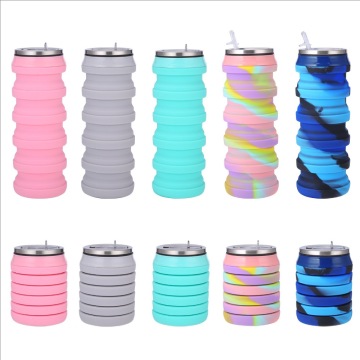 Portable Telescopic Silicone Folding Water Bottle for Travel and Fitness