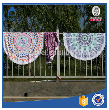 Cotton Printed Beach Towel /Turkish towel with tassel fringe for europe market