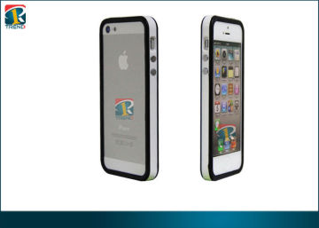 Plastic, Tpu Hybrid 2tone Color Bumper For Apple Iphone 5 Bumper Case With Metal Button
