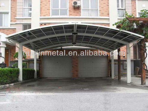 Strong aluminium awning for cars with solid polycarbonate sheet