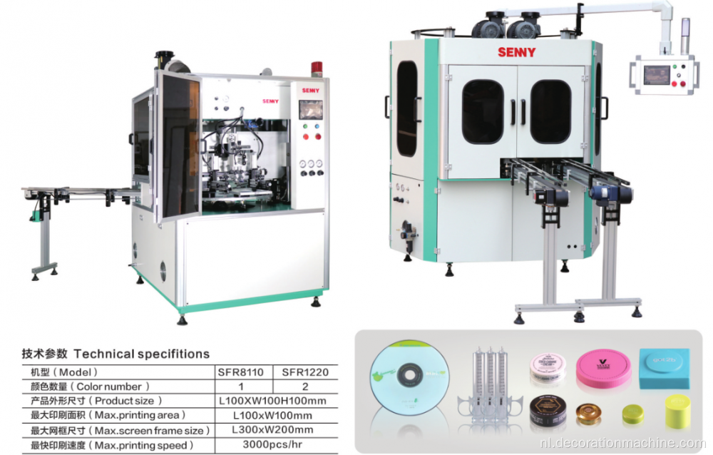 Plat bed volledig automatisch schermdrukmachine