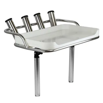 Stainless Steel Boat Dual Mount Rod Holder with Cutting Board