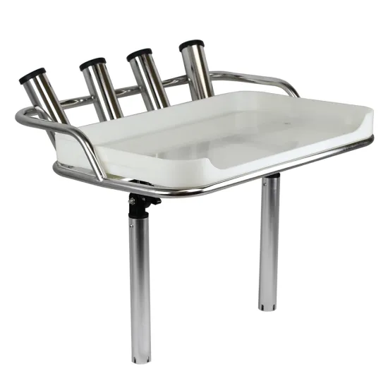 Stainless Steel Boat Dual Mount Rod Holder with Cutting Board