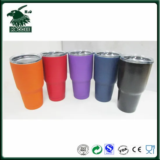 Powder coated ss304 double wall cooler mug for wholesale