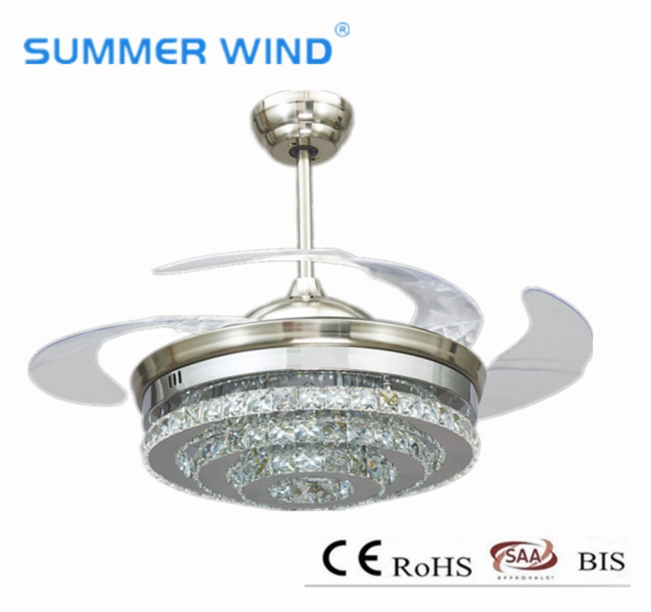 Telescopic ceiling fan chandelier