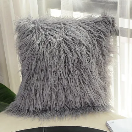 cushions home decor pillow pink 18"x18" 20"x20" mongolian faux fur pillow