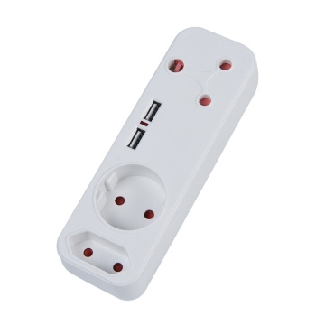 Penukar Desktop Multi-Outlet Baru Dengan 3 Soket AC dan 2 Port USB