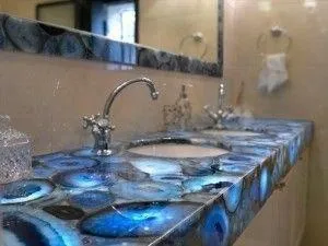 Semiprecious Blue agate, Gemstone Slab