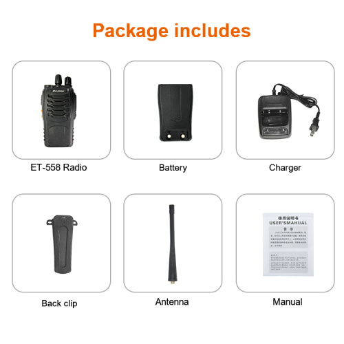 Ecome Hot Selling Factory Potente Radio Two Way Handheld UHF Walkie Talkie