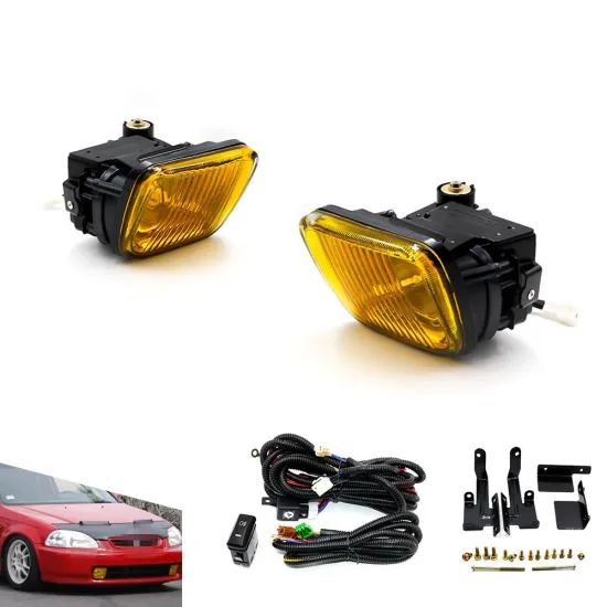 Yellow Fog Lights and Driving Lamps for 1996-1998 Honda Civic 2/3/4 Door Models
