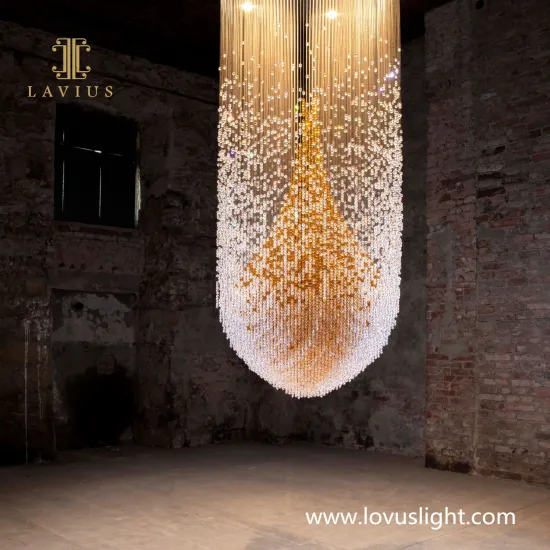 2022 popular chandeliers Glass ball combination chandeliers Hotel mall hall project chandelier