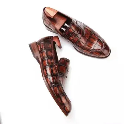 Imported Crocodile Leather Business Shoes Men's Leather Craft Youth Formal Shoes