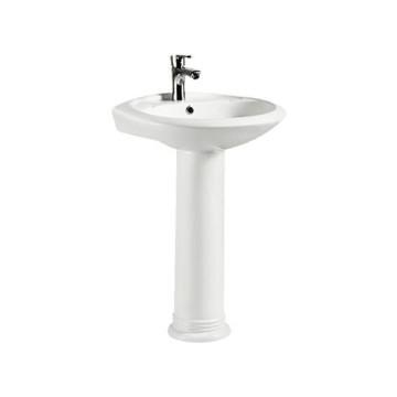 white crane pedestal basin