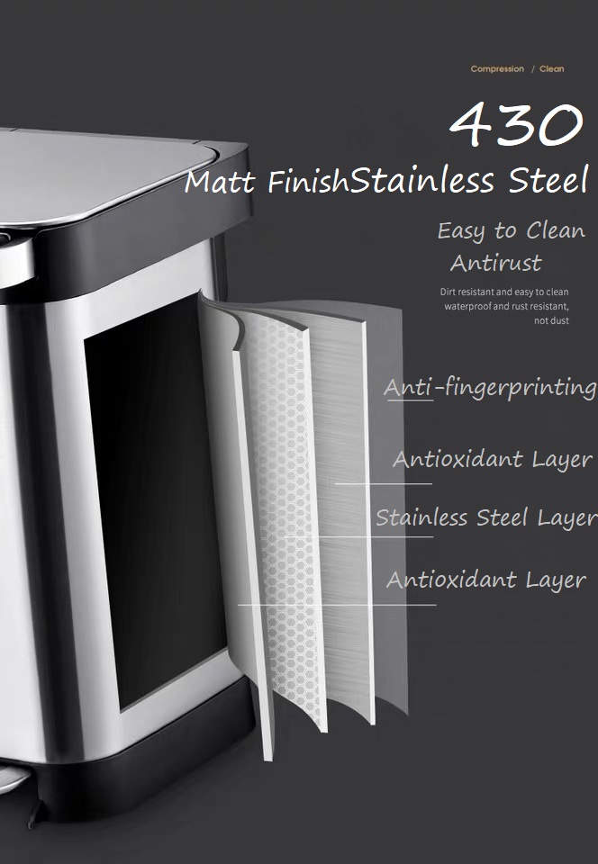430 Stainless Steel Pedal Dustbin