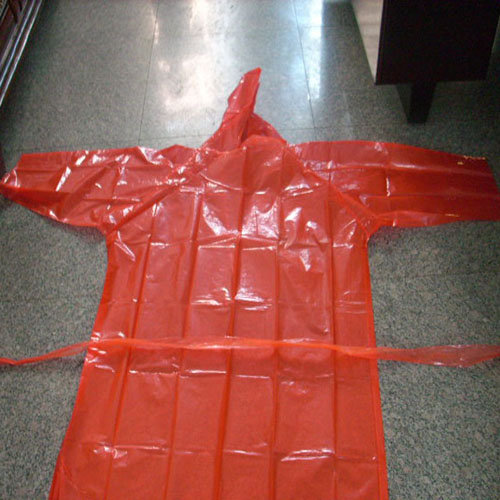 pe raincoat red