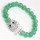 Bracelet de pierres précieuses d&#39;aventurine verte avec un morceau de hibou en alliage diamante