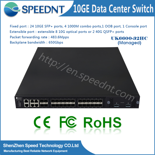 High Bandwidth And Low Latency 10g Network Switch (24 10ge Sfp+ Ports And 4 1000m Combo Ports