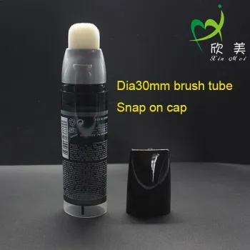 New design black color cosmetic plastic brush tube oval tube