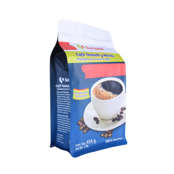 Recycelbare Kunststoffverpackung Kaffeebeutel mit flachem Boden