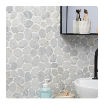 Natural Snow White Sliced Rock River Stone for Flooring and Wall Decoration