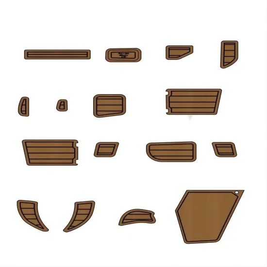 2001 Mustang 32 Boat Pad EVA Foam Faux Teak Deck Floor Mat - SeaDek Gatorstep Style with Adhesive Backing