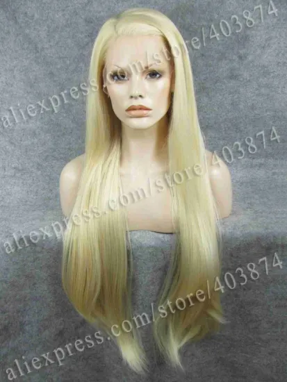 New Arrival Light Blonde Wig Silky Straight Wig Synthetic Lace Front Wig