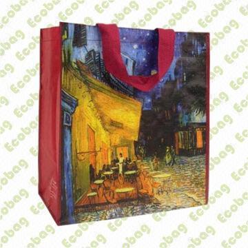 Recycle Woven Shopping Bag, Made of 85% PET Bottle, Customized Designs are Accepted