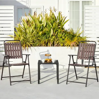 Plastic folding vertical striped outdoor chair