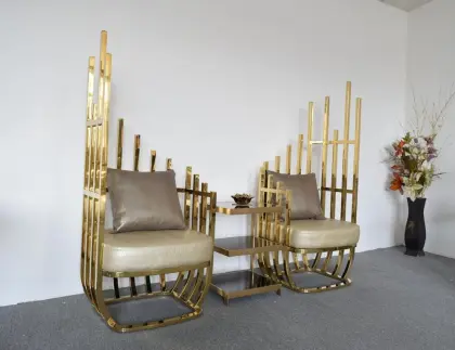 LC21 High Back Royal King Chair with Gold Steel